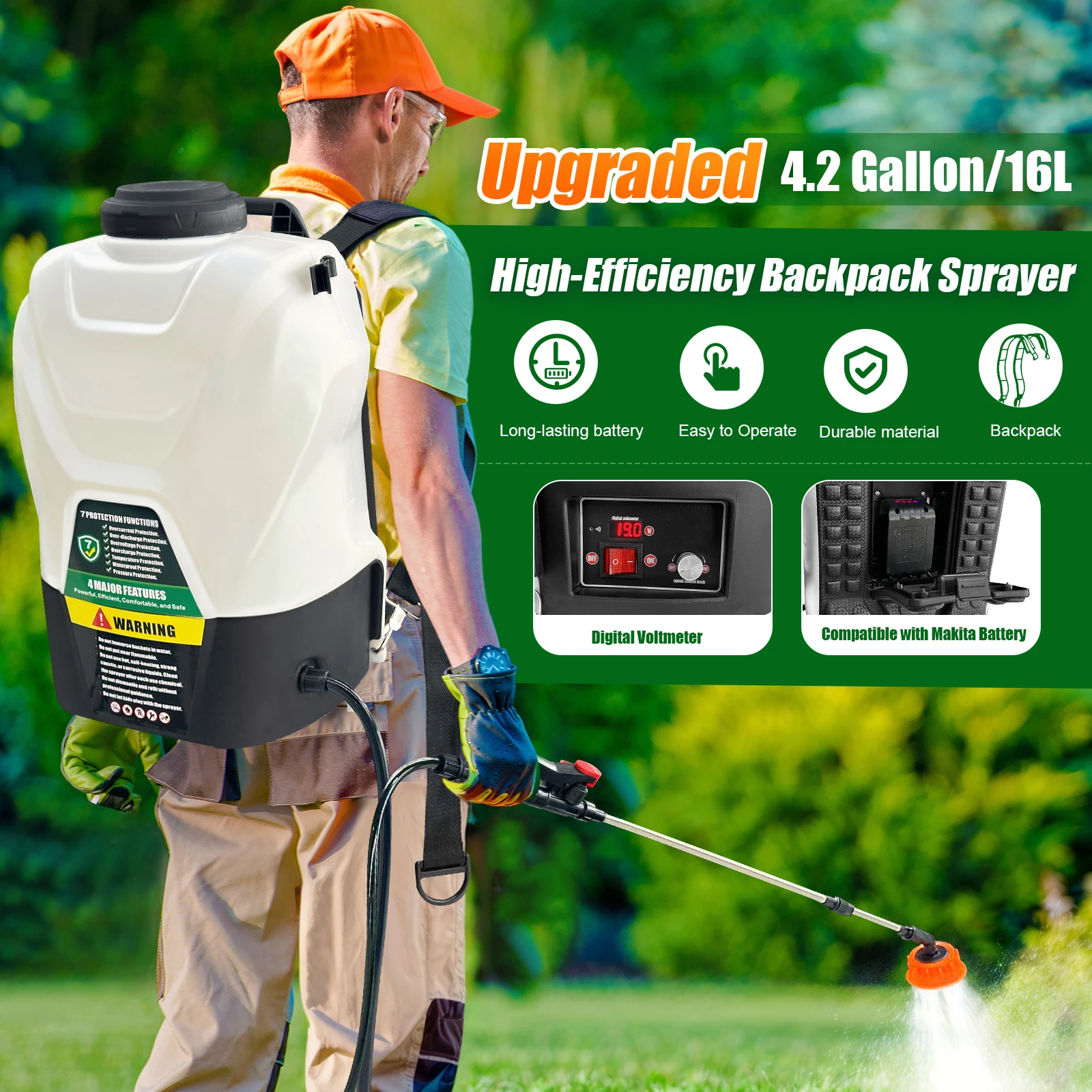 backpack hydroseeding sprayer with battery powered agriculture sprayer