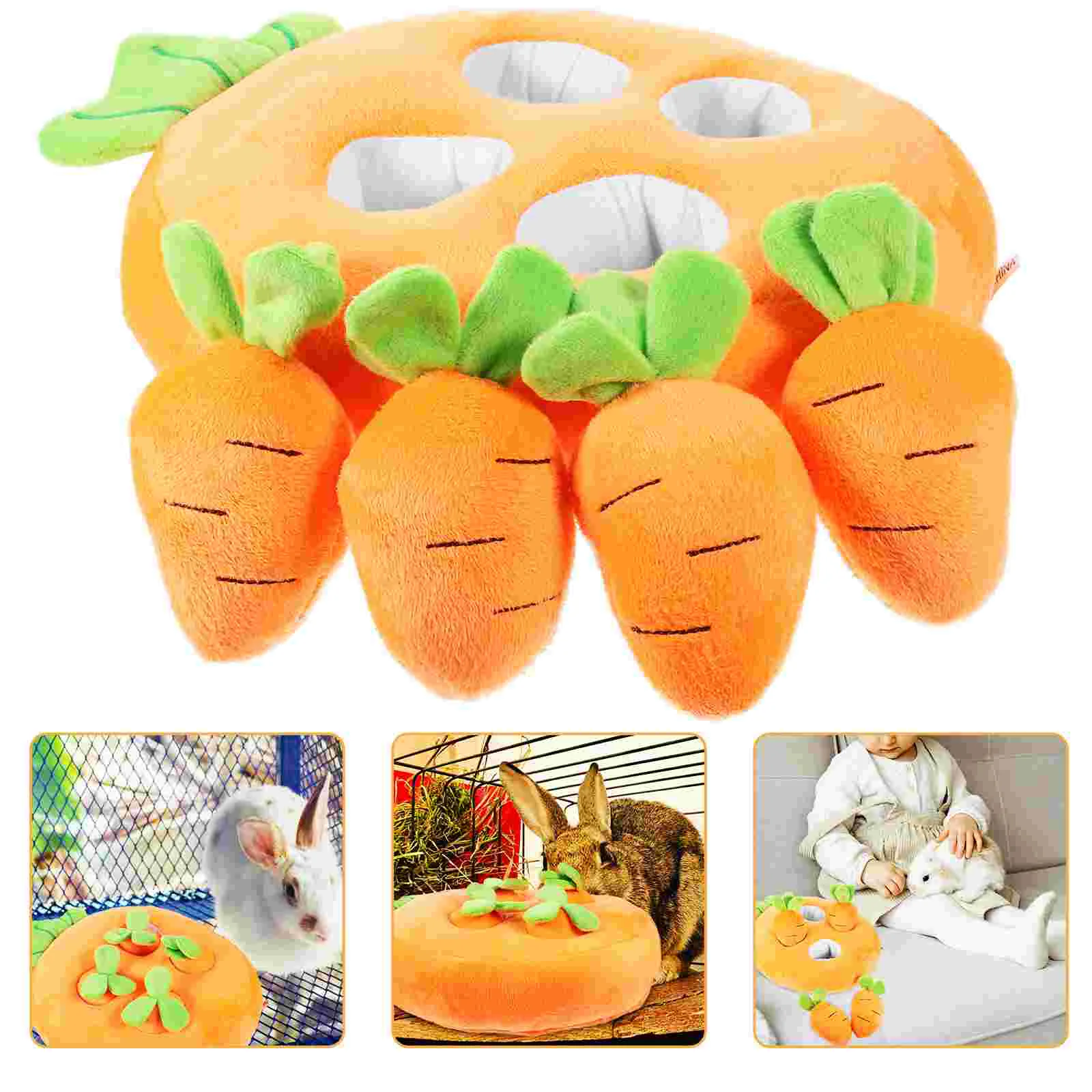 

Carrot Shaped Rabbit Foraging Toy Snuffle Mat Toy for Bunny Interactive Foraging Toy for Guinea Pig Hamster animal novelty