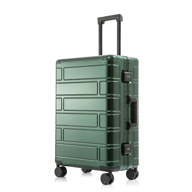 New Luggage  Trolley20/24/28 lnches Case Universal Wheel Aluminum Frame Password Suitcase Travel Bag  Red  Happy Trolley Box