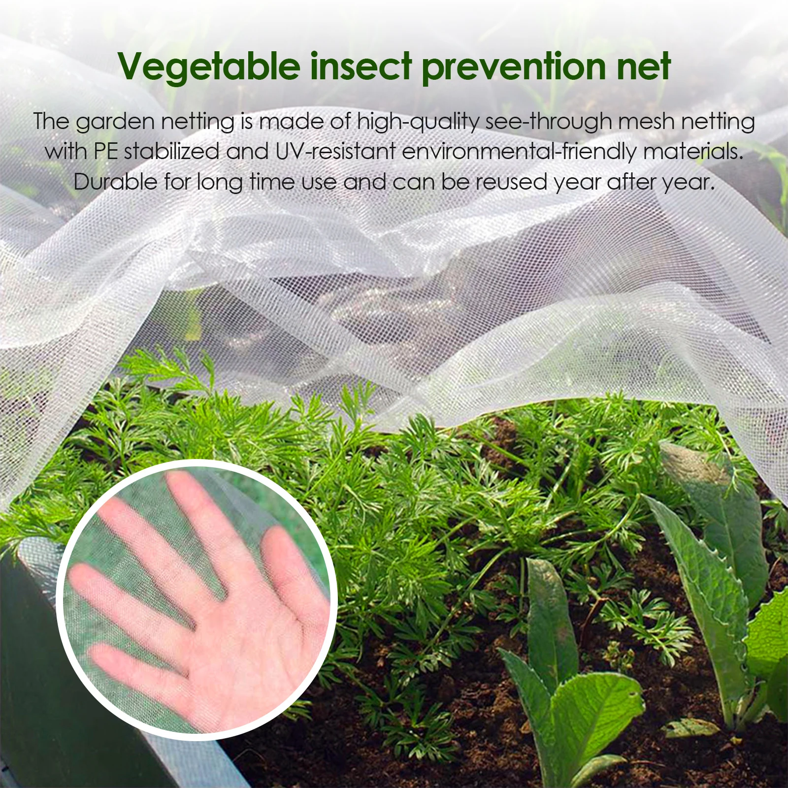 

Ultra Fine Mesh Garden Netting for Plants Fruits Flowers Crops Raised Bed Barrier Screen Birds Animals Protection Net Cover