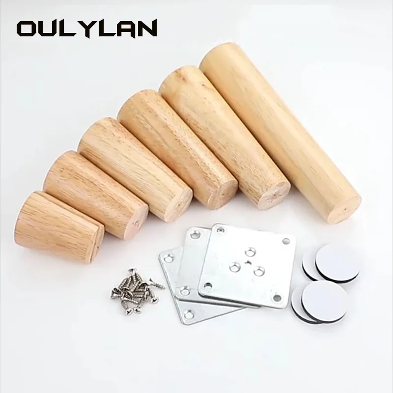 

Oulylan 4pcs 6-15cm Solid Wood Furniture Legs Inclined Cone Sofa Bed Cabinet Table and Chair Replacement Feet Sloping Foot