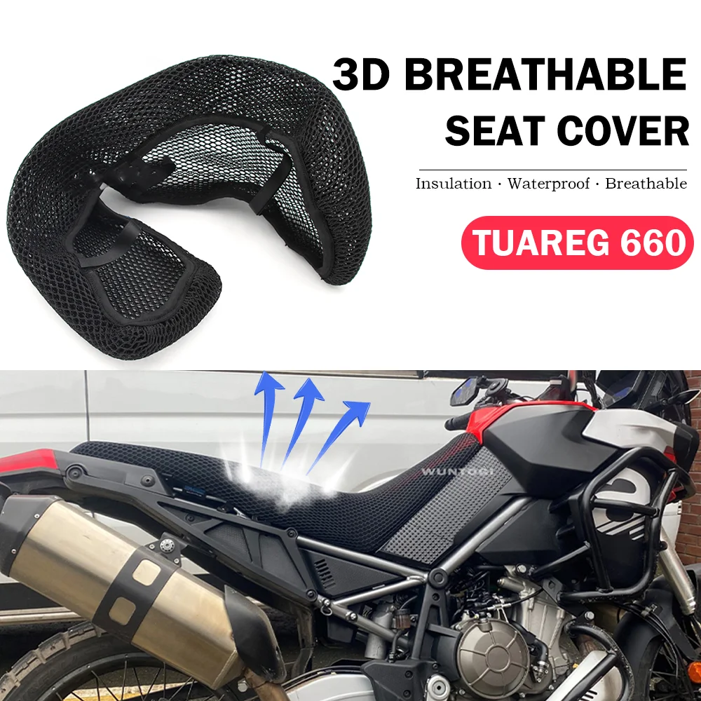 Motorcycle Seat Covers 3D Breathable For Aprilia Tuareg 660 Tuareg660 Mesh Insulation Anti-Slip Protect Cushion