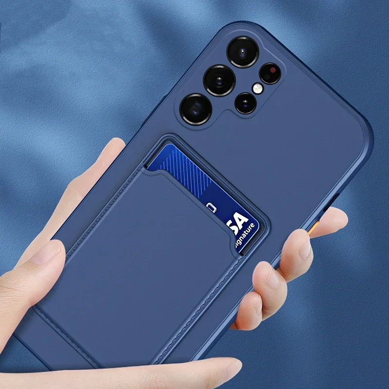 Universal Card Holder Phone Case with Lens Protection and Soft Cover Design