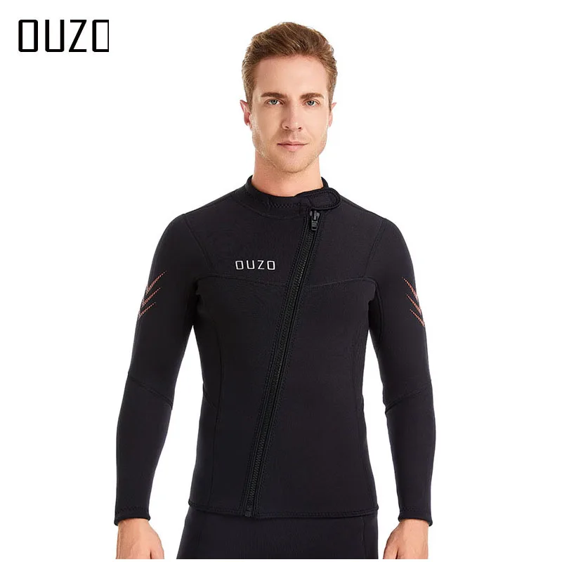 Muta top da donna in neoprene da 1,5 mm, con cerniera anteriore, a maniche lunghe, per nuoto, snorkeling, immersioni subacquee, surf
