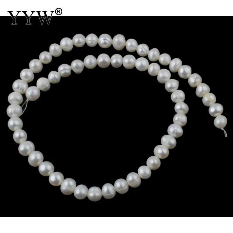 7-8mm High Quality 100% Natural Freshwater Pearl Beads white Pearl Round Loose Beads DIY Necklace Bracelat Jewelry Making