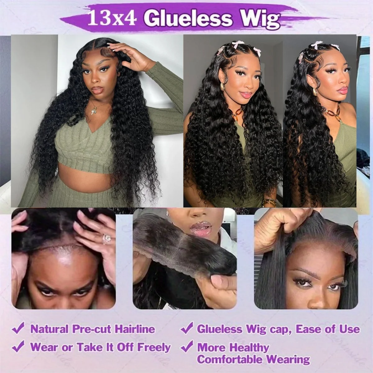 13x6 HD Lace Burmese Curly Deep Wave Human Hair Wig Glueless Curly Lace Front Human Hair Wigs for Woman 5x5 HD Lace Closure Wig 3