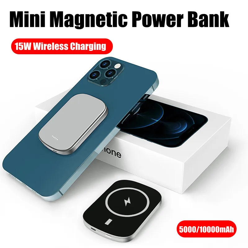 

Mini Macsafe Power Bank for Samsung iphone Xiaomi External Battery Portable Wireless Charger Magnetic Powerbank Spare Battery