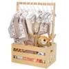 Wood Storage Crate Baby Toys Clothing Organizer Box Children Portable Basket Long Handle Sturdy 1