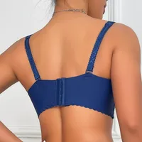 Women Seamless Push-Up Sports And Leisure Bra With Four-Row Hook, Alphabet Decor And Steel Support Underwear C Cup 2