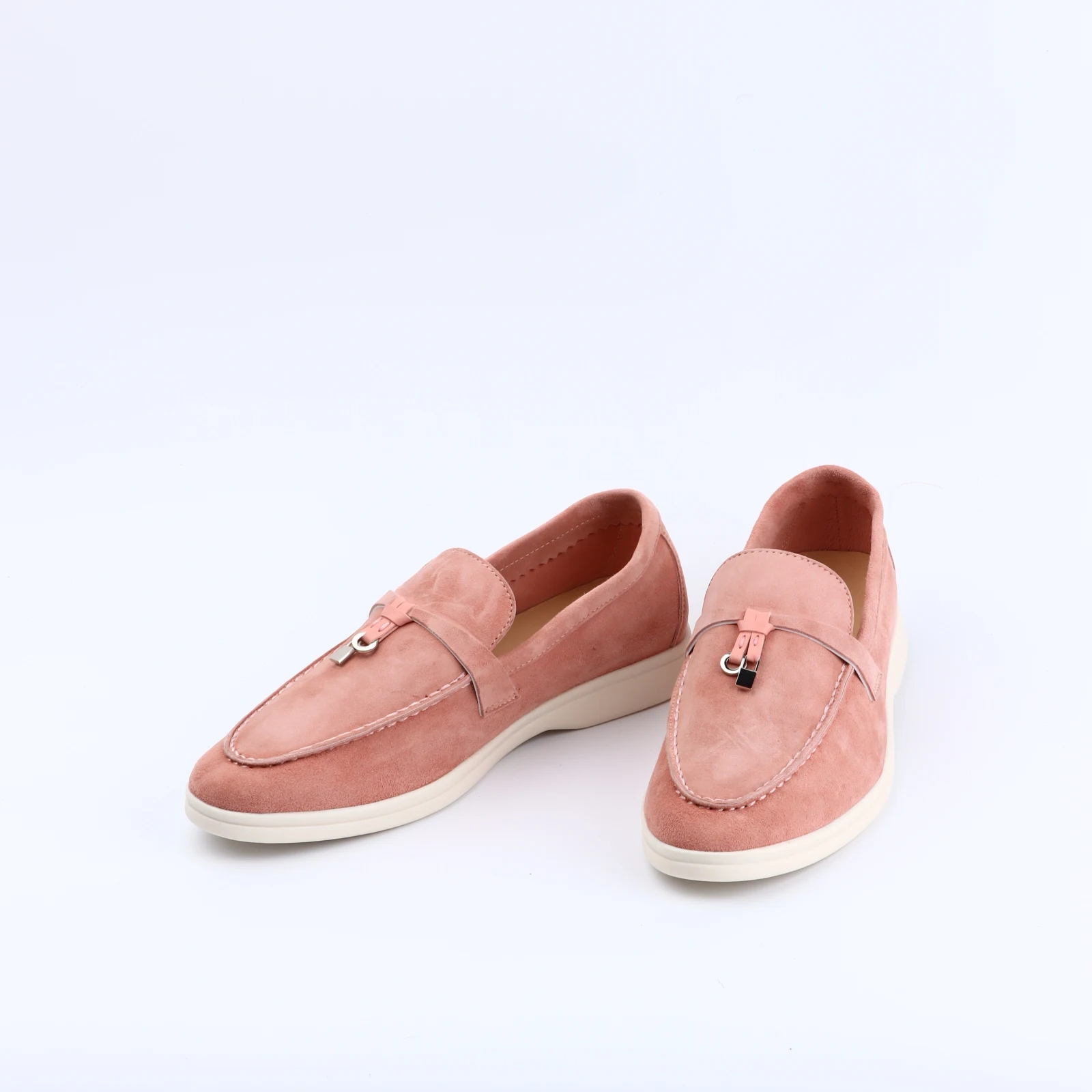 

Shoes For Men 2023 Summer Charms Walk Loafers Luxury Suede Leather Designer Flats Beige Slip-On Round Toe Soft Casual Shoes