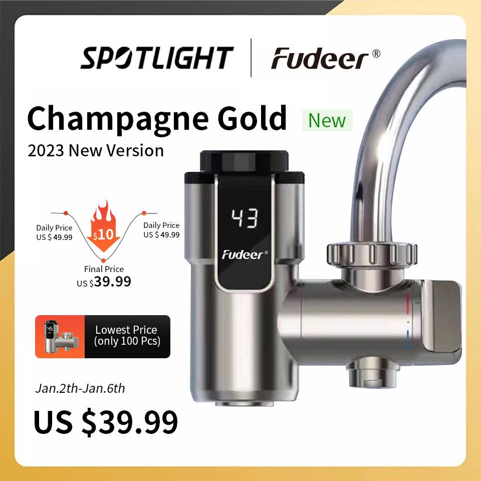 Fudeer Electric Water Heater Kitchen Faucet Conector Instant Hot Water Tap Adapter 220V  Water Heater Bathroom Accessories china littleduck xdwj 6 5sf7 kitchen po kitchen water heater 220v 6 5l