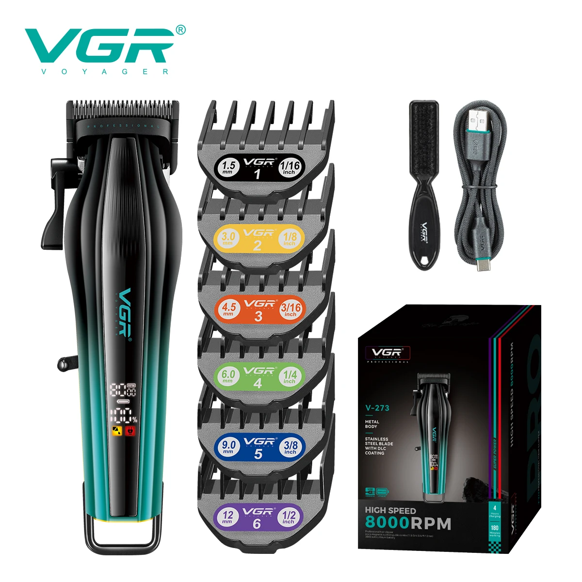 ماكينة قص الشعر VGR 273 Vgr 8000 دورة في الدقيقة م...