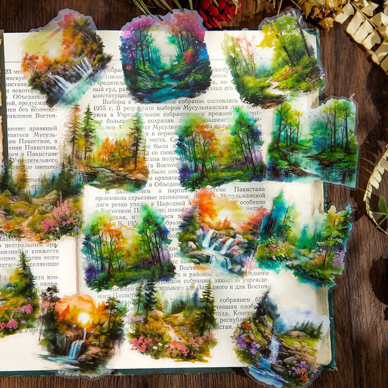 

30 Pcs Four Seasons Forest Tree Sticker Set Adhesive Label For Art DIY Journaling Planners Journals Diary Letter Card Making