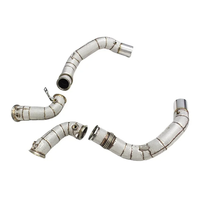 Head Section High flow Pipes branch downpipe Exhaust Pipe with catalyst for BMW X6M 4.4TT V8 2014-