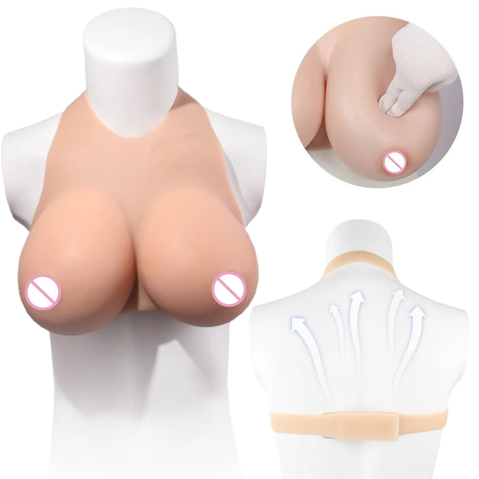 A/B/C/D/E Cup Huge Fake Breast  Sexy Realistic Silicone Boobs Sissy Crossdressers Transvestite Transgender Drag Queen  Shemale