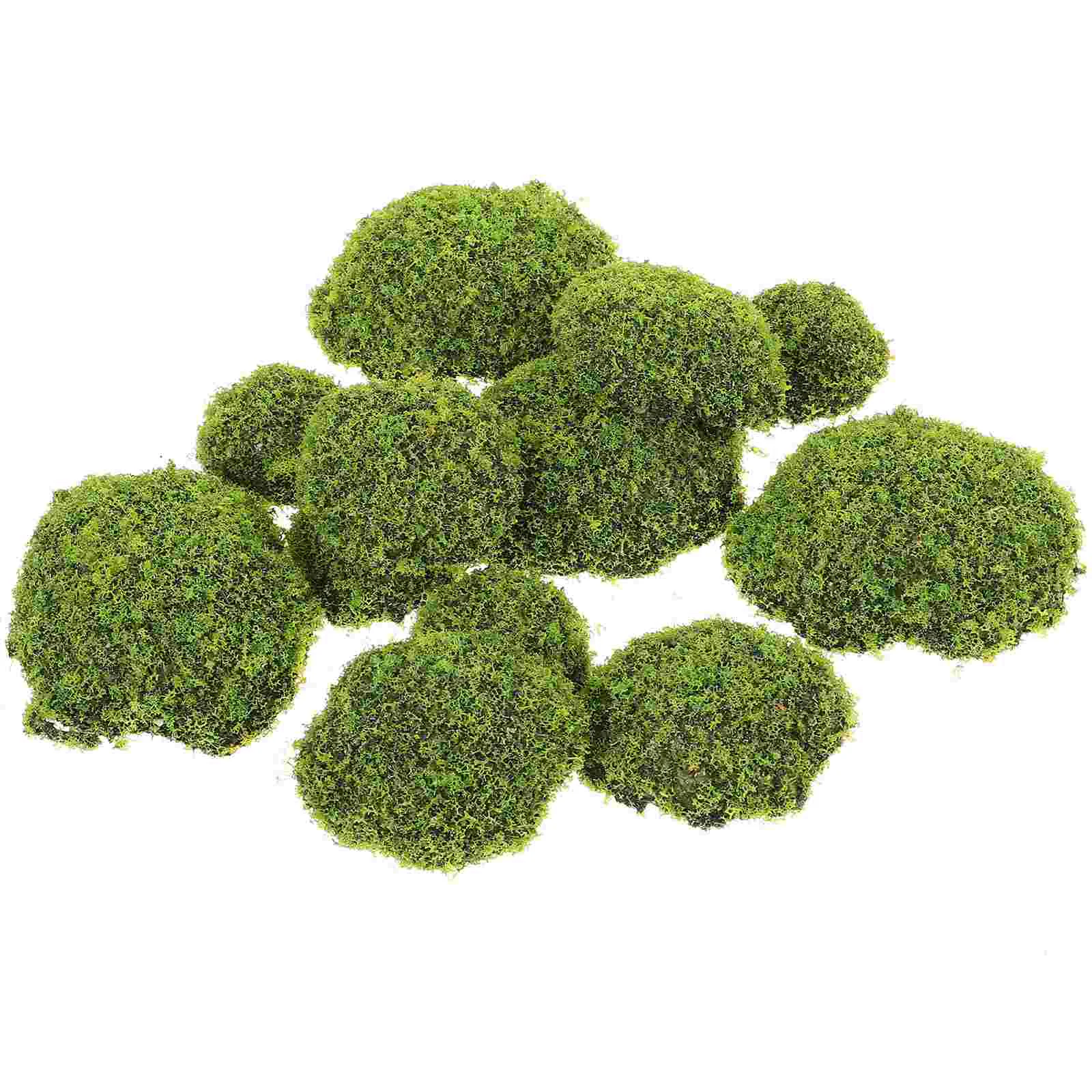 12 Pcs Realistico Mossy Stone Decor Bonsai Office Plant Micro Ornamento Artificiale Pietre Fai Da Te