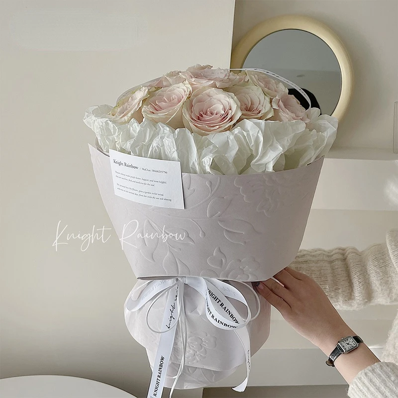 Flower Wrapping Paper: Embossed 3d Holiday Bouquet Diy Material
