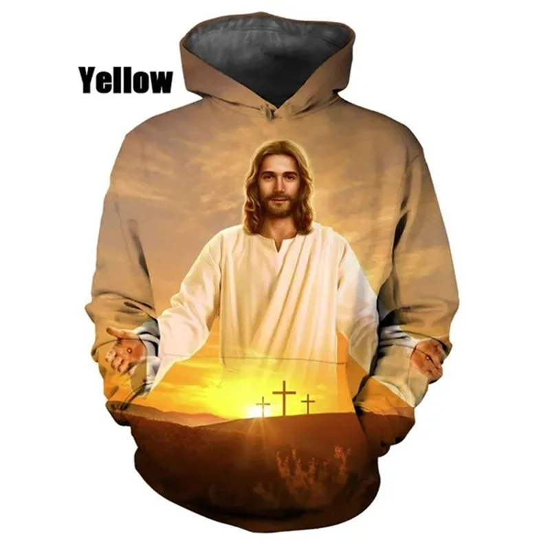 Men's and Women's New Hot Christian Jesus 3D Hoodie Fashion Casual Harajuku Tops Hoodies Oversized Street Hooded Sweatshirts