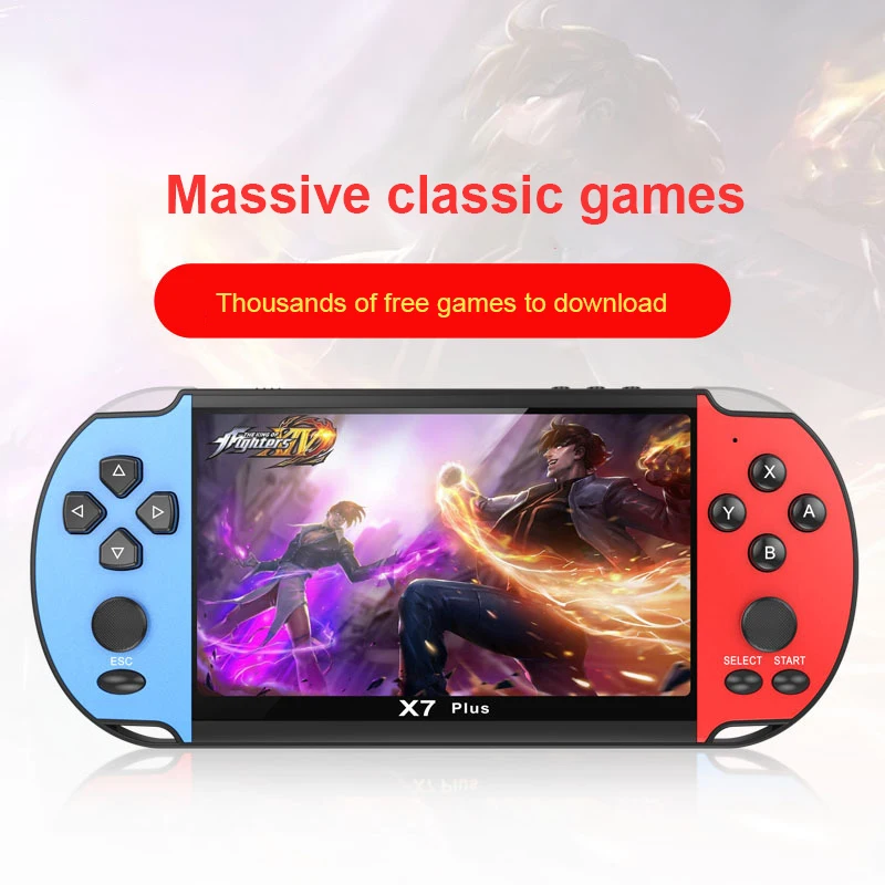 4.3 inch X7 /5.1 inch X7 Plus Video Game Console 8GB Dual Joystick Handheld Game Console Children Portable Retro Game Console