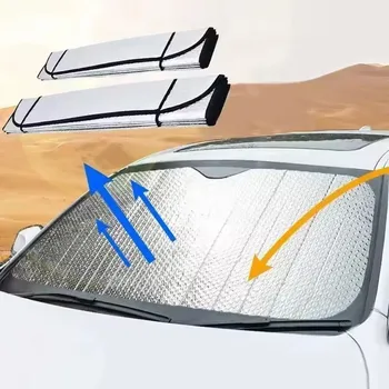Parasole Anteriore e Posteriore per Auto, Protezione Solare Estiva per Parabrezza, Isolamento Termico, Parasole per Finestrini, Visiera Parasole per Interni Auto