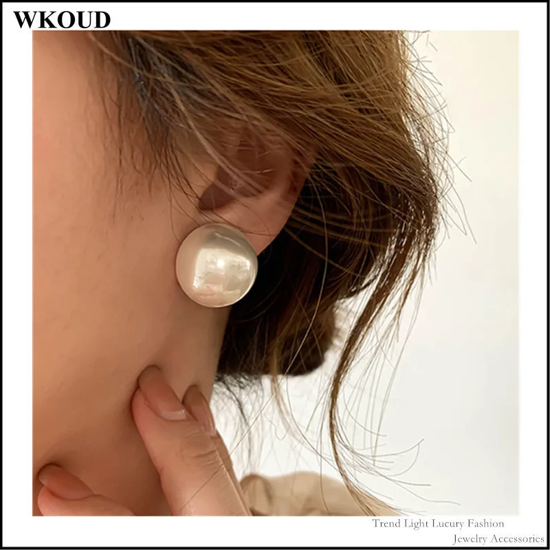 S925 Silver Needle Pearl Ear Studs Advanced Circle Design 2022 New