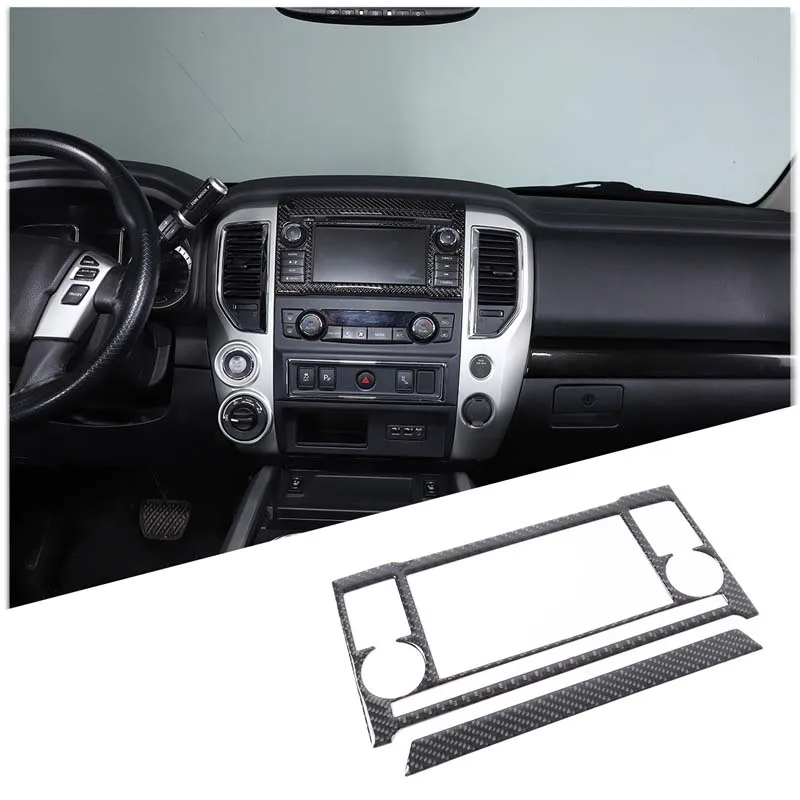 

For Nissan Titan 2016-2023 Soft Carbon Fiber Car Central Control Navigation Screen Frame Decorative Sticker Interior Accessories