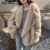 Luxury Brand Fashion Gradient Animal Color Faux Fur Coat Jacket Women  Winter Loose Oversized Long Fluffy Overcoat Outerwear