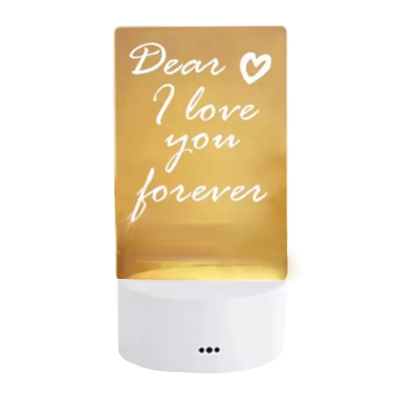 ABUI-Diy Drawing Board LED Acrylic Message Board With Pen Erasable Children's Drawing Letter Message Night Lamp