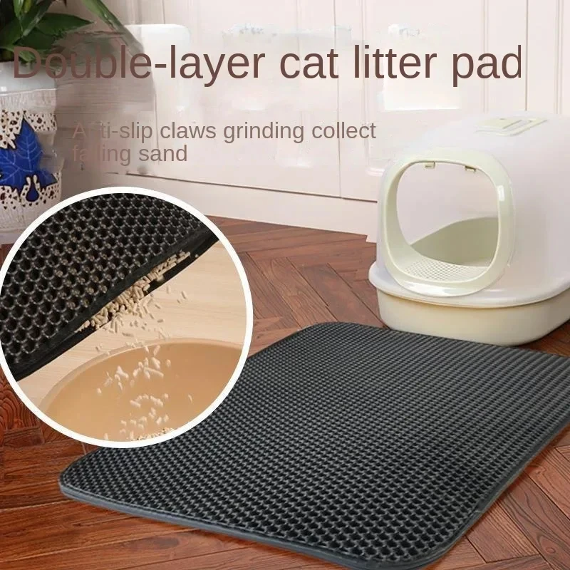 Title 1, 2Pcs Cat Litter Mat Double Layer Waterproof Uri...