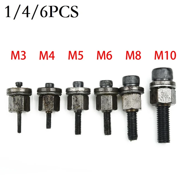 6pcs/set 18/10 High-end Retro Black Three Rivet Stainless Steel