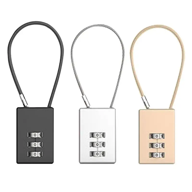 

Cable Luggage Locks Travel Products Padlock Wire Rope Lock 3 Digit Combination Password Lock For School Gym Locker Suitcase Bag