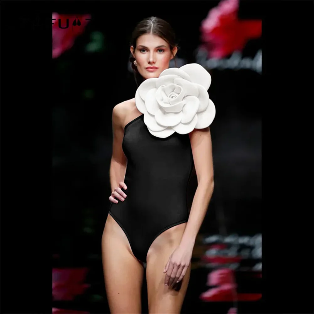 

2024 Women Swimsuits Retro One Piece Swimsuit Skirt Shoulder Strappy Print Floral Swimwear Women Slimming Bathing Suit