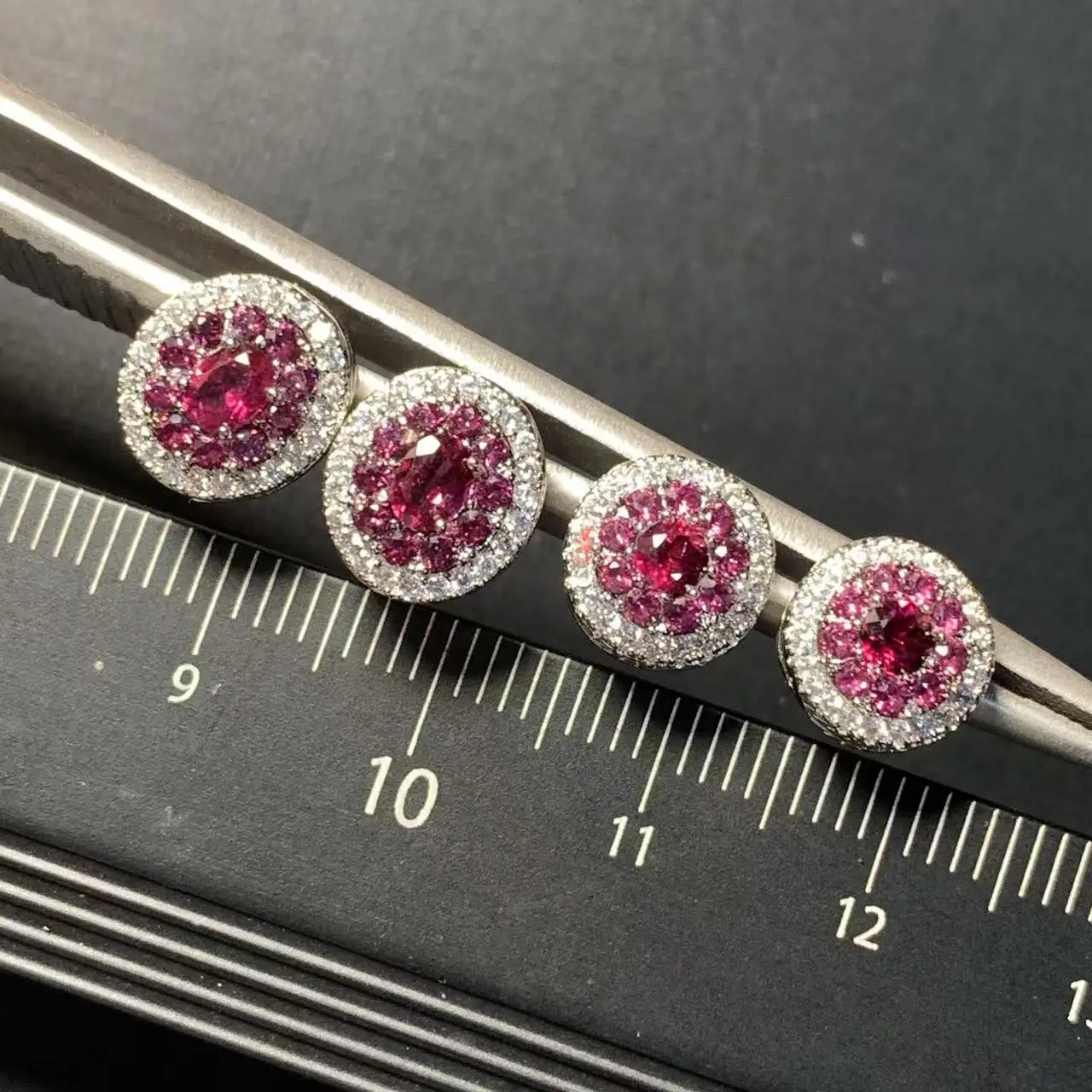 Natural Garnet 925 Sterling Silver Stud Earrings for women Jewelry Gift Prevent allergy gem jewelry Genuine Red Stone