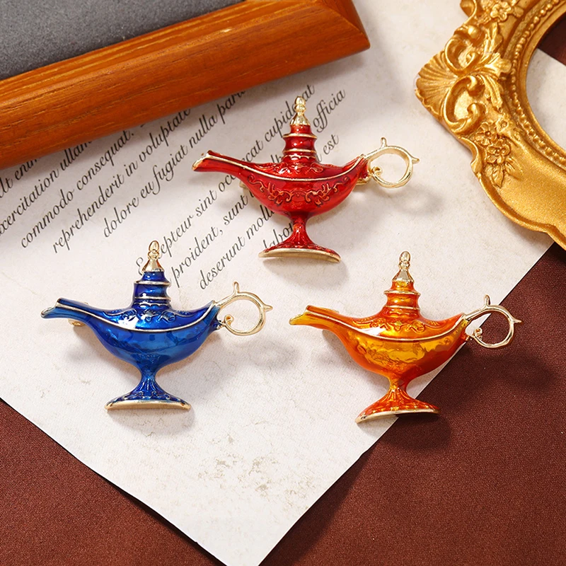 Vintage Aladdin Lamp Spille Donna Uomo 3 Colori Magic Light Partycasual Spilla Spille Regali