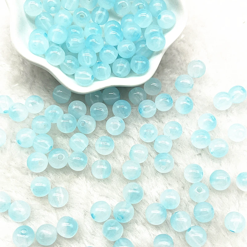 Vibrant Double-Color Acrylic Beads for Jewelry Crafting (50pcs, 8mm)