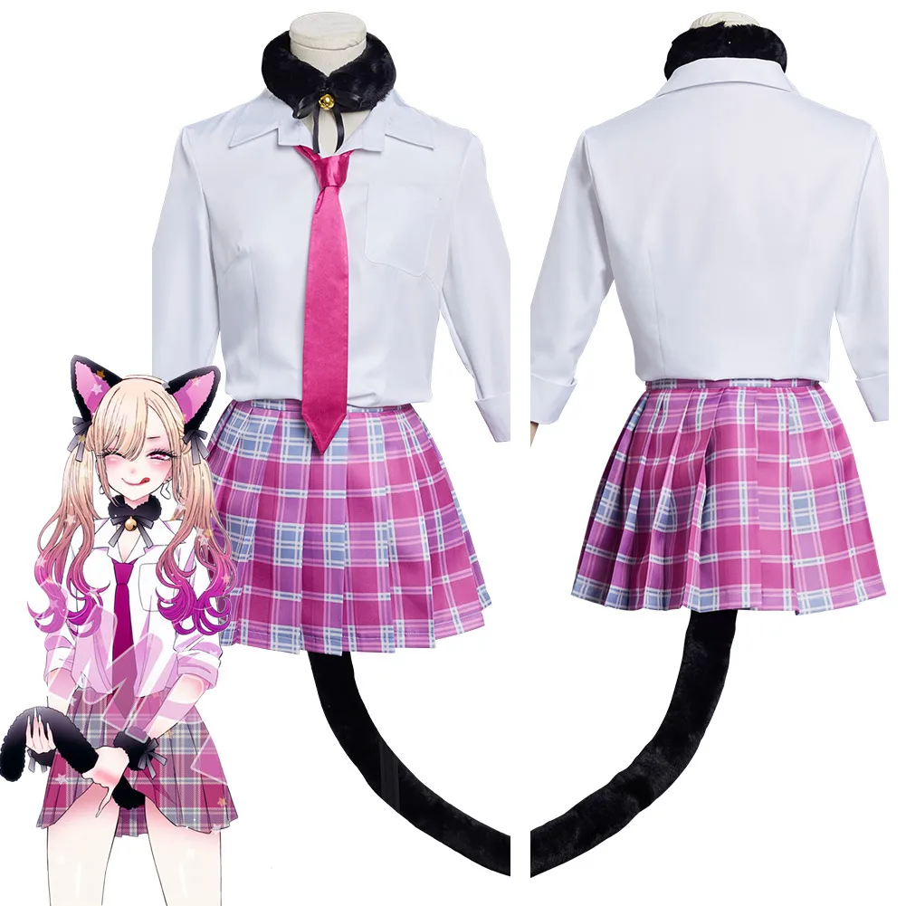 

Anime My Dress-Up Darling Kitagawa Marin Cosplay Costume Dress Cat Girls Outfits Halloween Carnival Suit