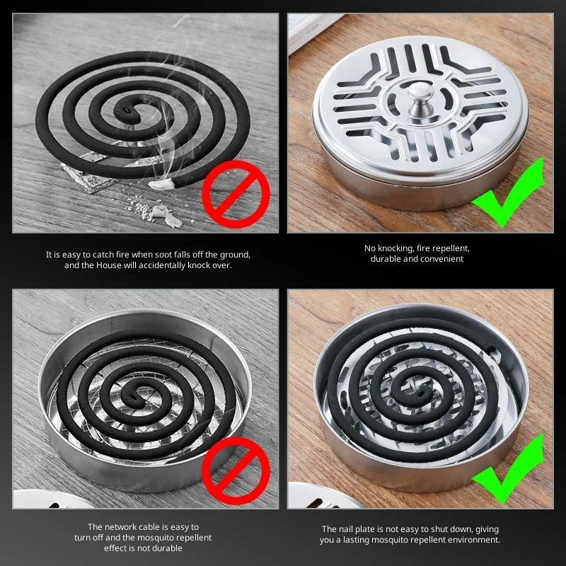 Stainless Steel Mosquito Coil Tray Tray Stainless Steel Skeleton Household Thermal Insulation