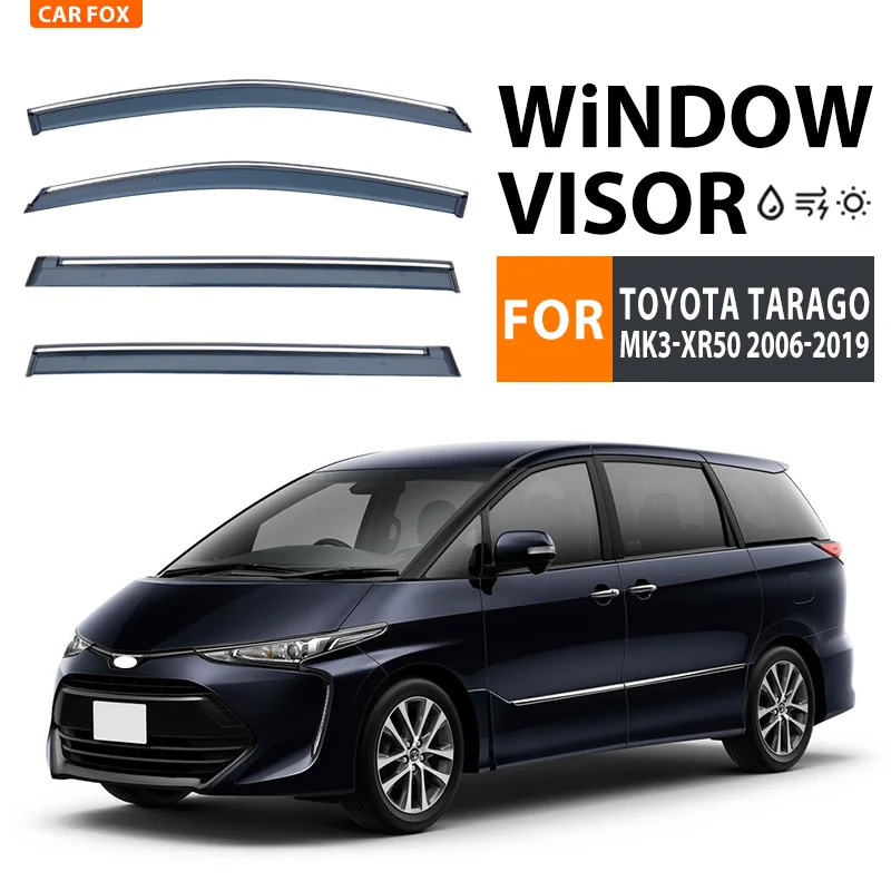 

Пластиковый козырек для окон TOYOTA Tarago 2000-2019, оттенки на вентиляционное отверстие, защита от солнца, дождя, 4 шт./комплект, для TOYOTA Tarago 2000-2019