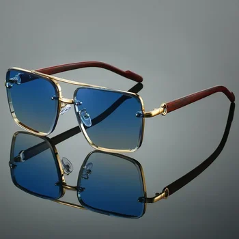 Wooden Sunglasses For Men 2025 Vintage Square Sunglasses Women