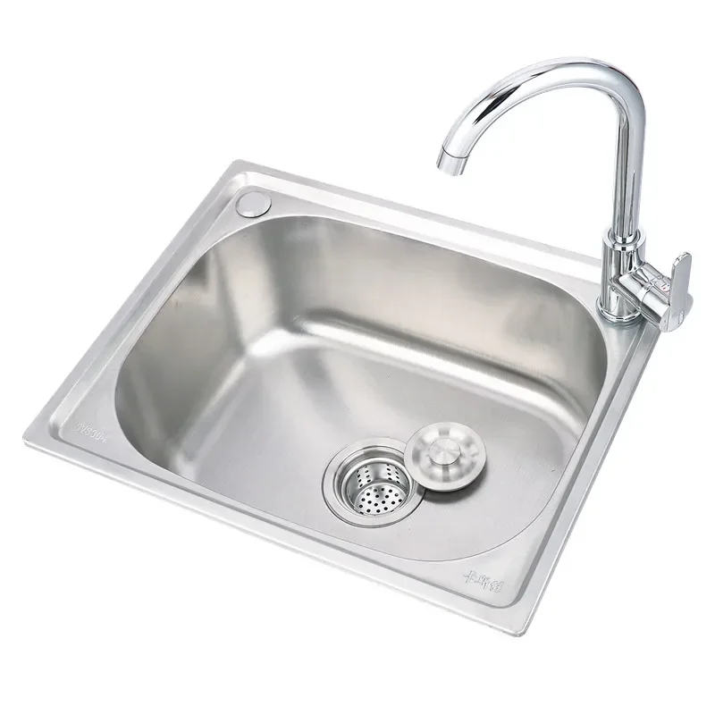 0.8mm/1.1mm Thick Home Improvement Kitchen Sink Fregadero De Cocina Wash Portable Sink Stainless Wastafel Kitchen Faucets