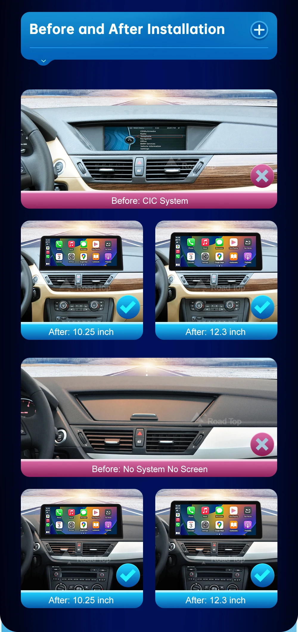 10,25 Zoll Wireless Android Auto für BMW X1 E84 2009-2015 ohne CIC-System Carplay Interface Mirror Link Air Play – Detail 4