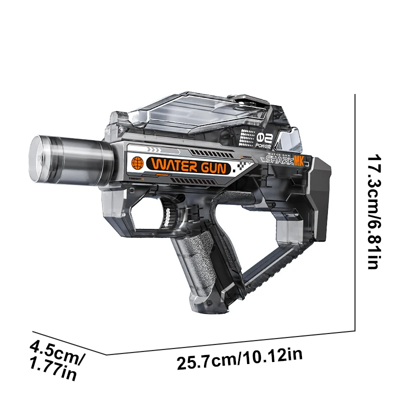 어린이 및 성인용 전동 물총, LED 조명이 있는 완전 자동 물총, 어린이 정원 야외 수영장 해변 물놀이 장난감