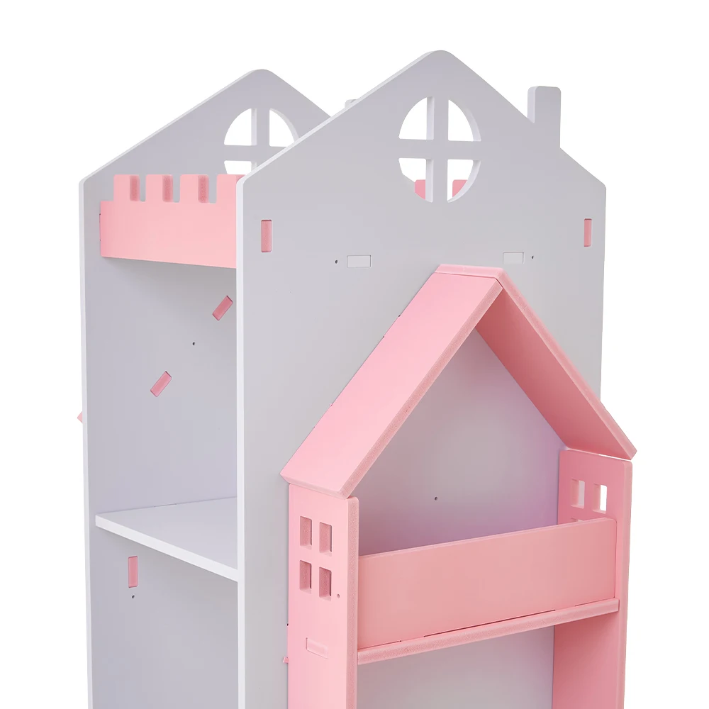 3/4 layer castle children's house rotating bookshelf toy storage rack display bookshelf storage cabinet home decoration