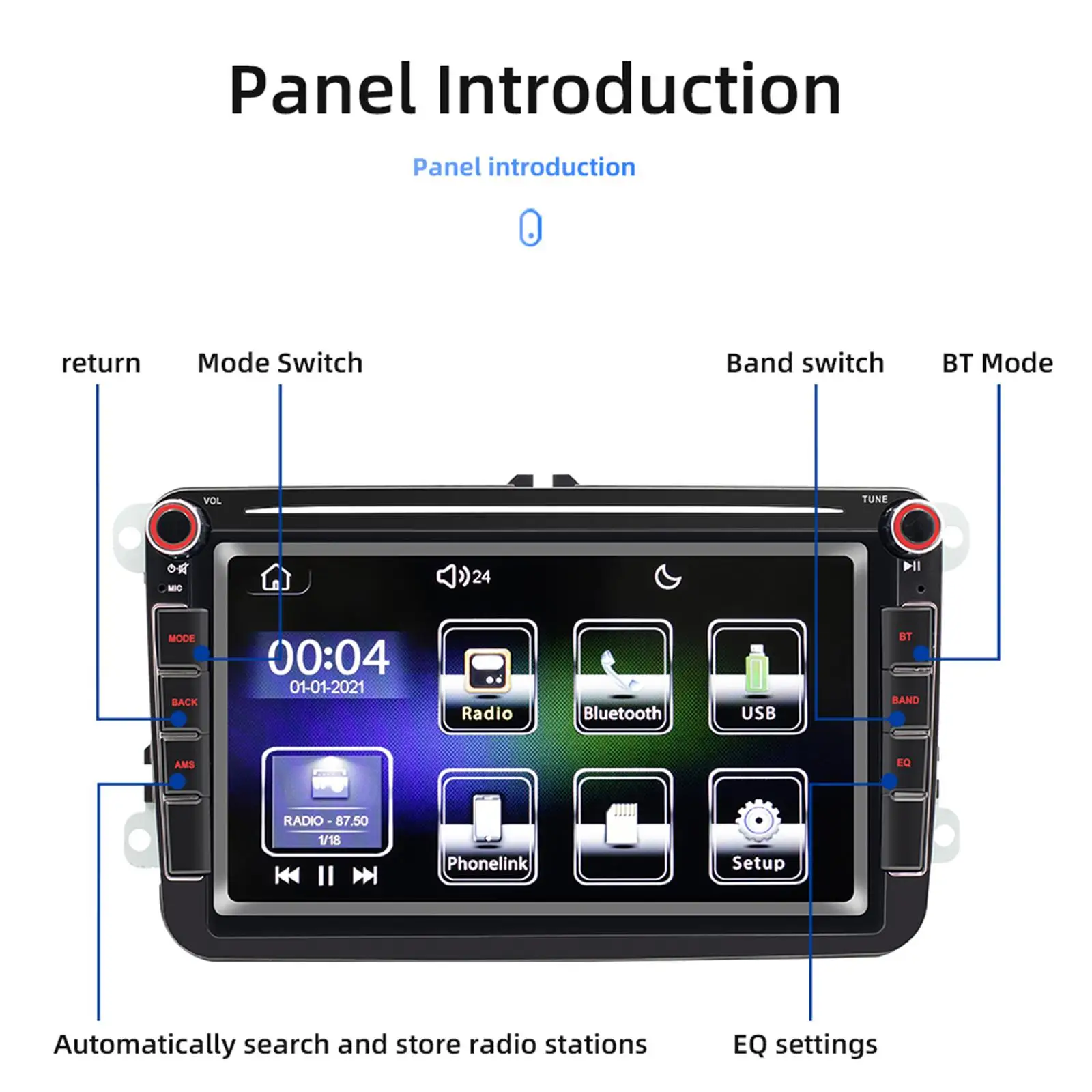 

Bluetooth Car Radio AUX in WiFi for 9083 Touch Screen