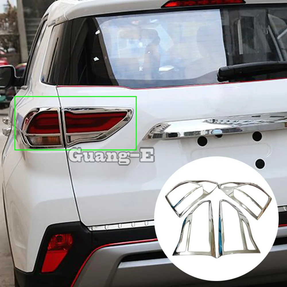 

For Hyundai IX35 2018 2019 2020 Car Detector ABS Chrome Cover Trim Back Tail Rear Light Lamp Frame Parts Eyebrow 4PCs