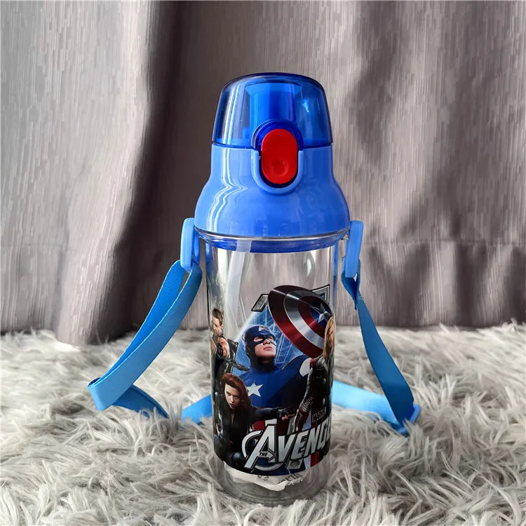 Spiderman Hulk Anime Water Bottle iron Man Captain America Boys Cartoon  Plastic Drinking Cups Children Adult Water Glass 560ml - AliExpress