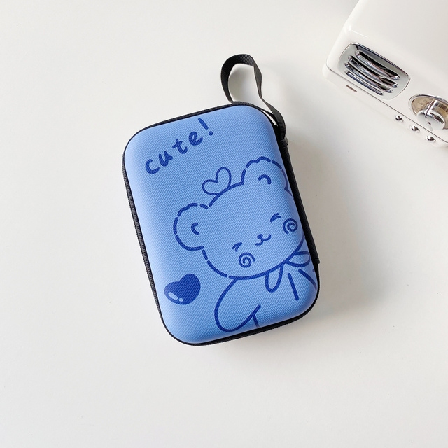 Cute Storage Bag USB Charger Cable Data Line Organizer Pouch Mini Square Zipper Coins Storage Case Earphone Accessories