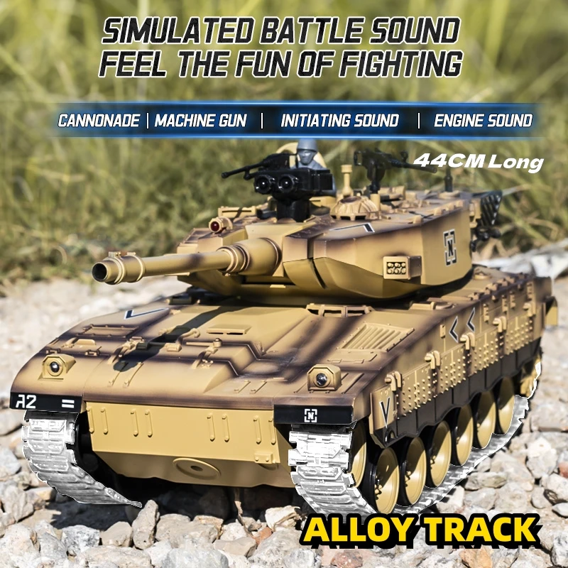 Tanque RC T-90 1:18 Con Orugas Metálicas – Dispara BBS Y Bombas De Agua, Humo Y Sonido Realista, Regalo Para Adultos Y Niños