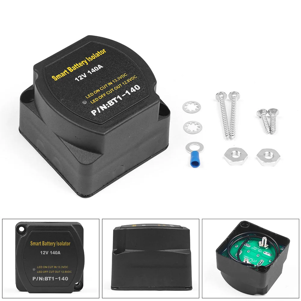 Lodenqc Dual Battery Smart Isolator 12V 140 Amp Relè Sensibile Alla Tensione Vsr Smart Switch Per Auto Atv Utv Boats Rv Camper Truck