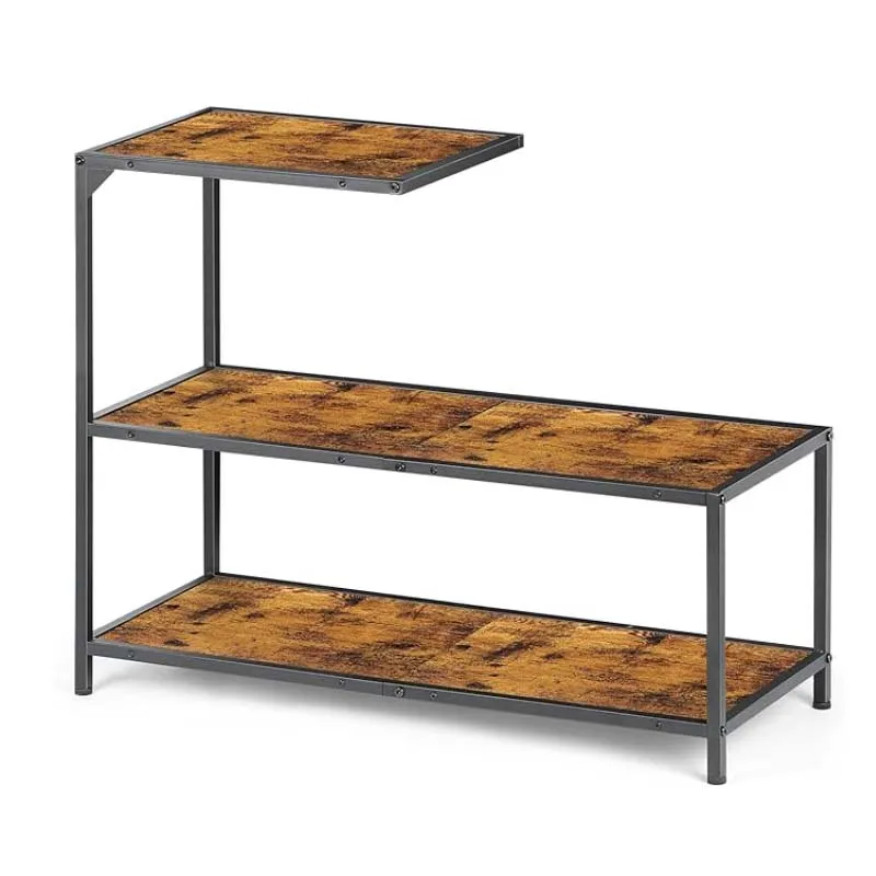 Narrow Side Table 3 Tier Sofa End Table Small Space Side Storage Shelf Slim Bedside Nightstand
